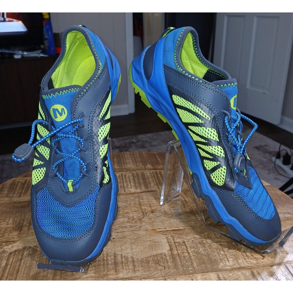 Merrell ML-BOYS HYDRORUN 2.0 Water Trail Shoes Blue Neon Yellow Size US 6M EU 37 - Picture 15 of 16